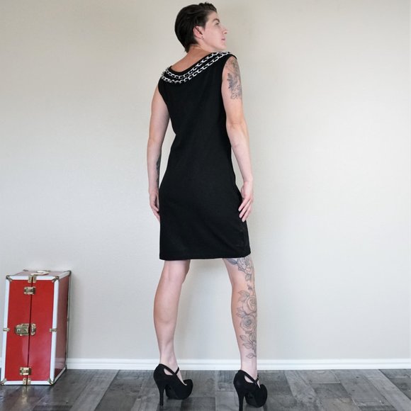 Armani Exchange Little Black Dress with Chain Neck - Picture 5 of 5